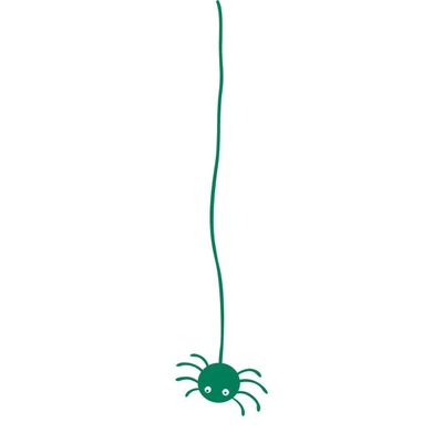 CLICKANDPRINT Small Spider Wall Sticker, 60 x 12.5 cm, Green