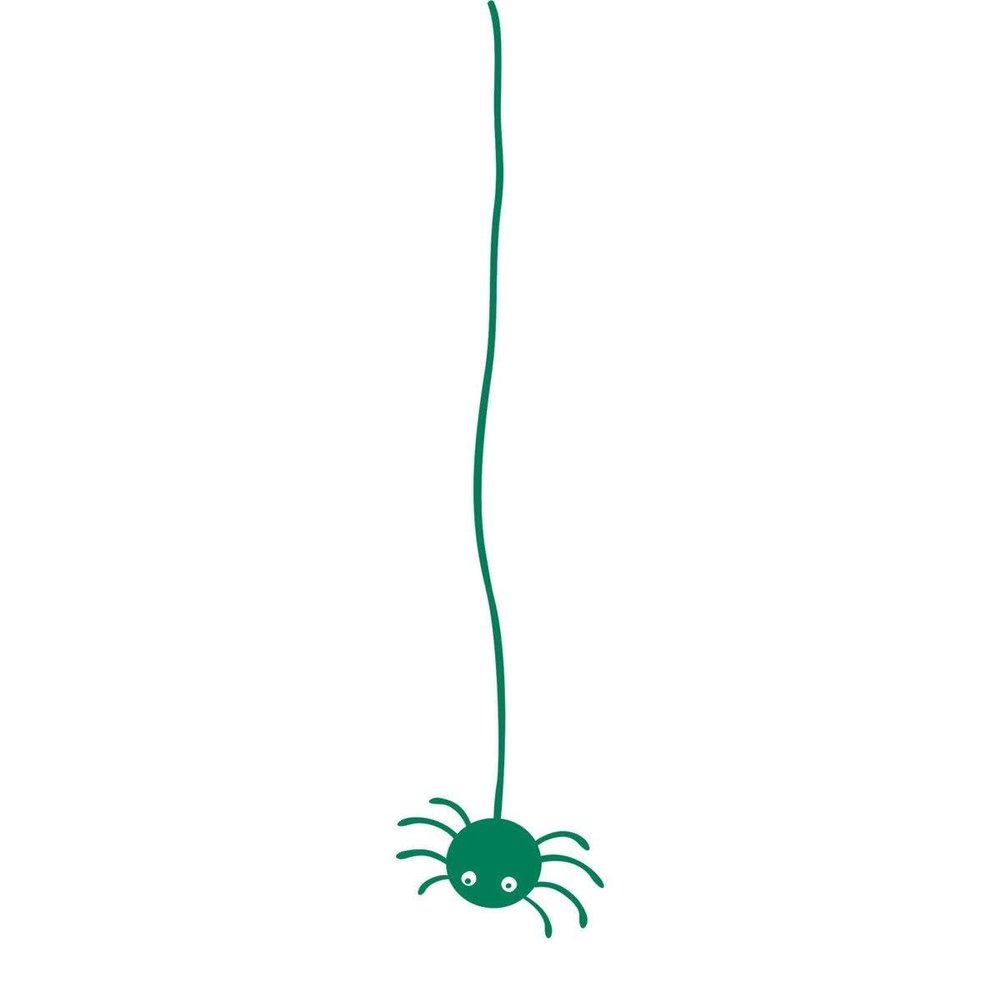 CLICKANDPRINT Small Spider Wall Decal, 200 x 41.6 cm, Green