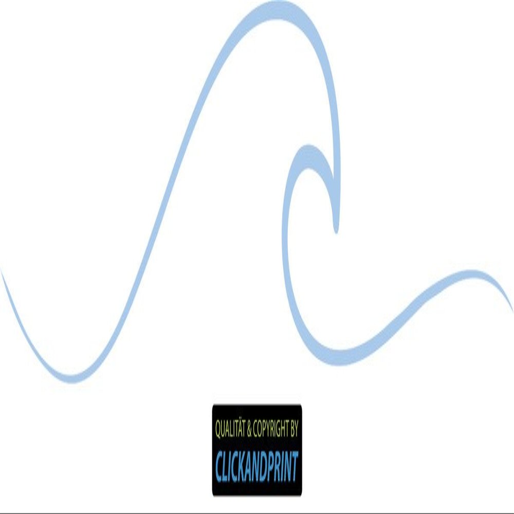 CLICKANDPRINT Wave Silhouette Wall Decal, 280 x 54.8 cm, Pastel Blue