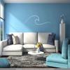 CLICKANDPRINT Wave Silhouette Wall Decal, 280 x 54.8 cm, Pastel Blue view 2