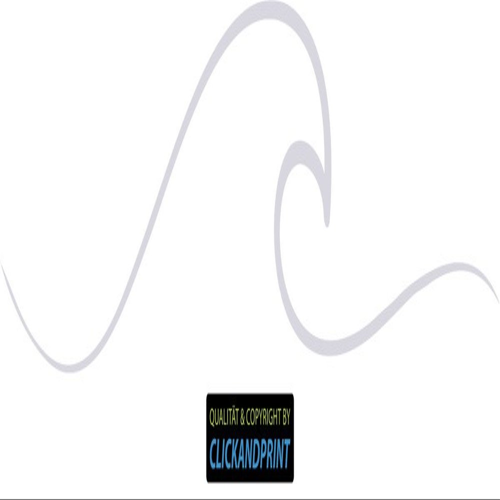 CLICKANDPRINT Wave Silhouette Wall Decal, 130 x 25.4 cm, Transparent