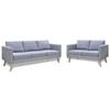 Festnight 2-Piece Fabric Sofa Set, 2- and 3-Seater, Light Gray view 1