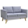 Festnight 2-Piece Fabric Sofa Set, 2- and 3-Seater, Light Gray view 3