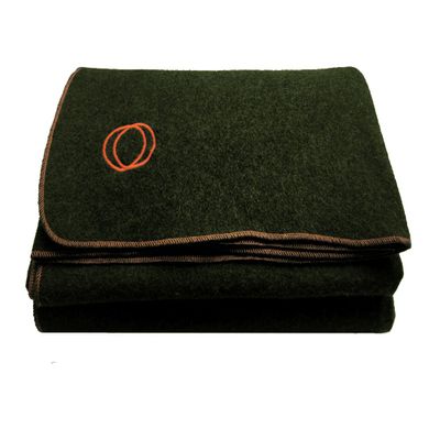 Orion Blanket Co. Vestige Military Wool Blanket, 2 kg, 167.6 x 213.4 cm (Green/Orange)