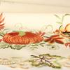 Quinnyshop Pumpkin and Sunflower Embroidered Table Runner 45 x 170 cm, Cream view 3