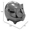 Holst Porzellan ACS 015 Money and Tip Piggy Bank, Silver, 12.5 x 9 x 9.5 cm view 2