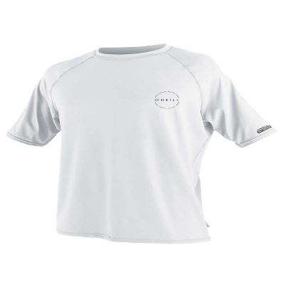 O'Neill Wetsuits Men's 24-7 Traveler UPF 50+ Short-Sleeve Sun Shirt, White, Size L