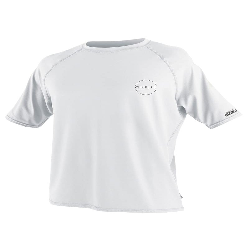 O'Neill Wetsuits Men's 24-7 Traveler UPF 50+ Short-Sleeve Sun Shirt, White, Size L