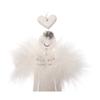 White Glitter Clay Angel with Feather Wings, Hanging Christmas Decoration view 2