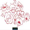 CLICKANDPRINT Dog's Thoughts Wall Decal, 70 x 38.2 cm, Red view 1