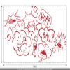 CLICKANDPRINT Dog's Thoughts Wall Decal, 70 x 38.2 cm, Red view 3