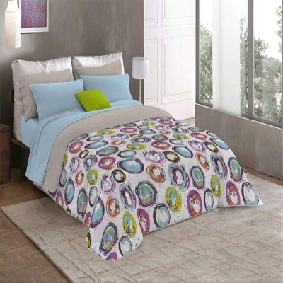 Fantasy T-FA Abstract-1P Winter Quilt, Microfiber, Abstract Circles, 170 x 260 cm