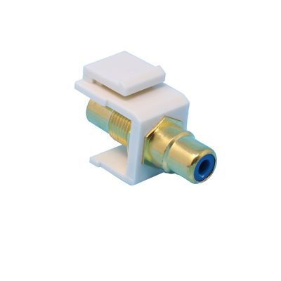 RiteAV RCA Keystone Coupler for Subwoofer Audio, Female/Female, Blue (Light Almond)