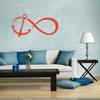 CLICKANDPRINT Infinity and Anchor Wall Decal, 170 x 86.3 cm, Orange Red view 2