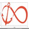 CLICKANDPRINT Infinity and Anchor Wall Decal, 170 x 86.3 cm, Orange Red view 3