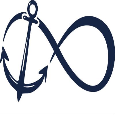 CLICKANDPRINT Infinity and Anchor Decal, 200 x 101.5 cm, Metallic Midnight