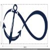 CLICKANDPRINT Infinity and Anchor Decal, 200 x 101.5 cm, Metallic Midnight view 2