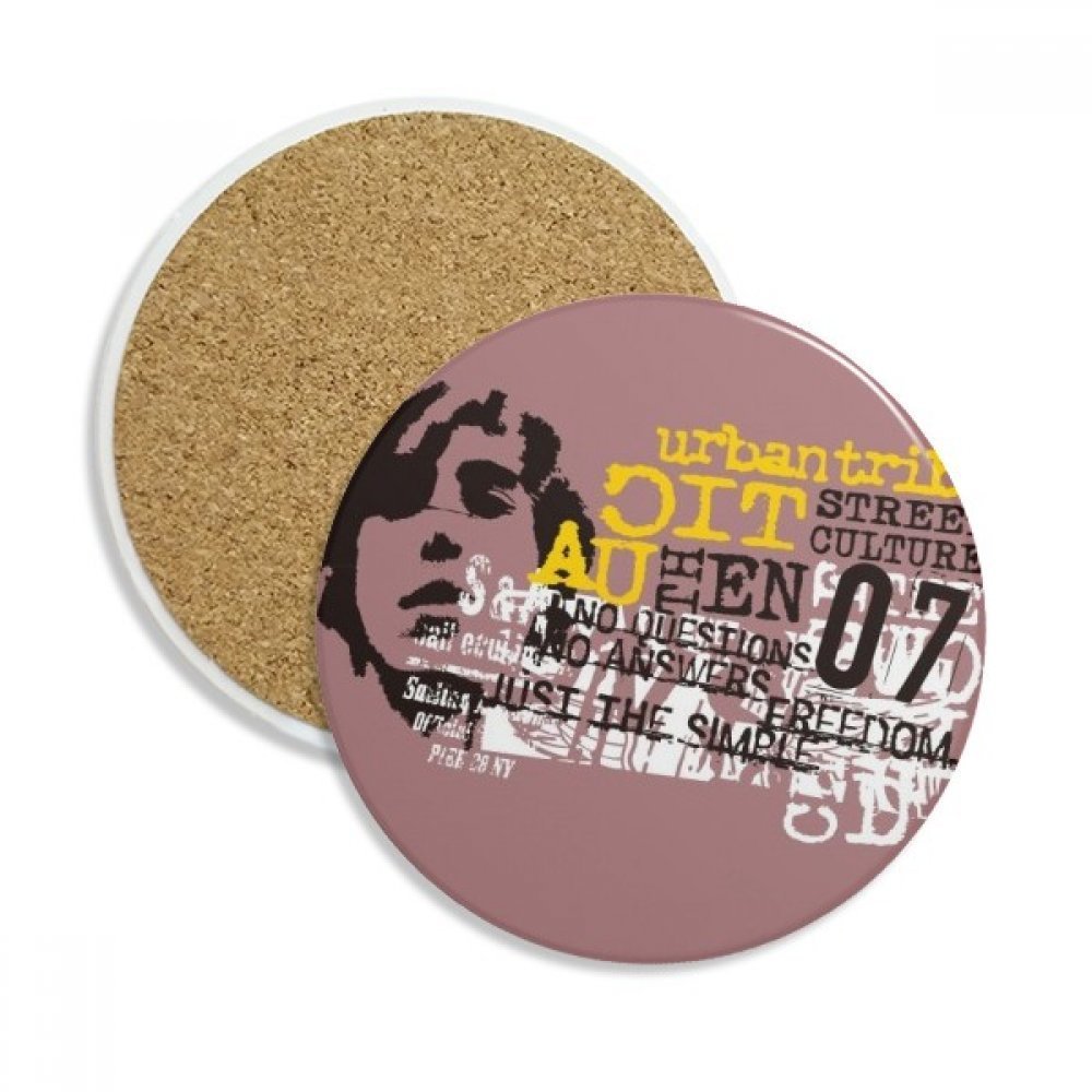 DIYthinker Graffiti Street Culture Urban Tribe Ceramic Coasters, 2-Piece Set, Multicolor