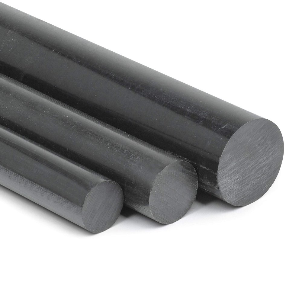 Black POM Round Rod, 60 mm Diameter, 150 mm Length, Solid Plastic Rod