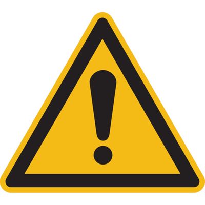Warning Sign, "Warning of a Hazardous Area," Film, 25 mm, Pack of 21 per Sheet