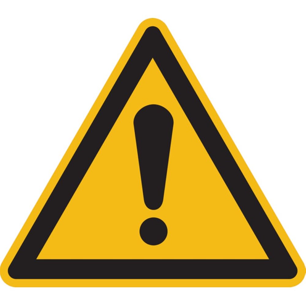 Warning Sign, "Warning of a Hazardous Area," Film, 25 mm, Pack of 21 per Sheet