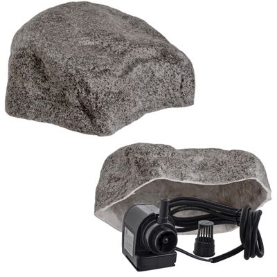 Artificial Rock S-06, 42 cm, Gray – Ultra-Flat Hollow Cover Rock, 56 × 51 × 19 cm, GFRP Composite, 6 kg, Frost-Resistant
