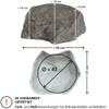 Artificial Rock S-06, 42 cm, Gray – Ultra-Flat Hollow Cover Rock, 56 × 51 × 19 cm, GFRP Composite, 6 kg, Frost-Resistant view 3