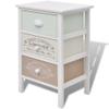 Festnight Shabby Chic 3-Drawer Wooden Side Cabinet view 1