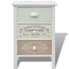 Festnight Shabby Chic 3-Drawer Wooden Side Cabinet view 2