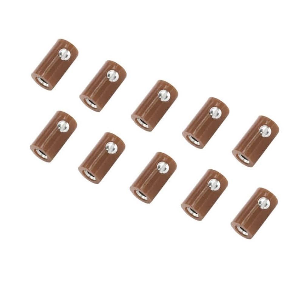 WITTKO 10-Pack Brown Miniature Couplings, 2.6 mm | Solderless Screw-Terminal Sockets for H0 Model Railways