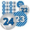 24 Number Stickers Duo Royal Blue – Advent Calendar Stickers for Crafting and Filling – Available in 11 Colors view 1