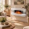 CHEMIN'ARTE Lounge Electric Wall-Mounted Fireplace, 120 x 46 cm, 2000 W, White view 2