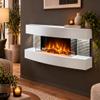 CHEMIN'ARTE Lounge Electric Wall-Mounted Fireplace, 120 x 46 cm, 2000 W, White view 3