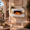 CHEMIN'ARTE Lounge Electric Wall-Mounted Fireplace, 120 x 46 cm, 2000 W, White view 4