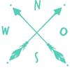CLICKANDPRINT Compass with Arrows Sticker, 80 x 76.4 cm, Mint view 1