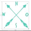 CLICKANDPRINT Compass with Arrows Sticker, 80 x 76.4 cm, Mint view 2