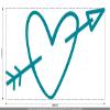 CLICKANDPRINT Heart & Arrow Sticker, 50 × 30.3 cm, Turquoise Blue view 2