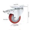 Premer 3-Inch 360-Degree Top-Plate PVC Heavy-Duty Swivel Casters with Brakes, Red, 4-Pack (880 lb) view 2
