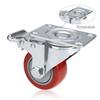 Premer 3-Inch 360-Degree Top-Plate PVC Heavy-Duty Swivel Casters with Brakes, Red, 4-Pack (880 lb) view 4