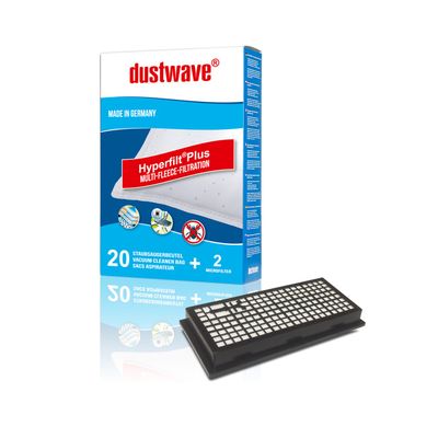20 Dust Bags + HEPA Filter (808) Compatible with Miele Classic C1 Canister Vacuums