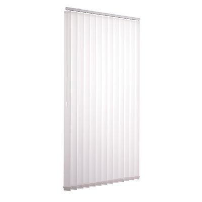 Ventanara Vertical Blind Complete Set, 89 mm, with Mounting Hardware (White, Room-Darkening), W125 x H250 cm