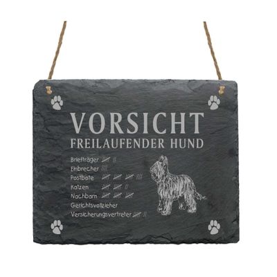 Slate Door Sign “Briard – Beware of Loose Dog” 22 x 16 cm