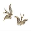 Vintageparts Swallow Charms, Light Gold, 4 pc. view 1