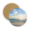 Ocean Sand Beach Light Bird Sea Ceramic Coasters, Absorbent Drink Stones, 2-Pack view 1
