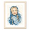 Lanarte Counted Cross-Stitch Kit, Winter Girl, 30 x 40 cm view 1