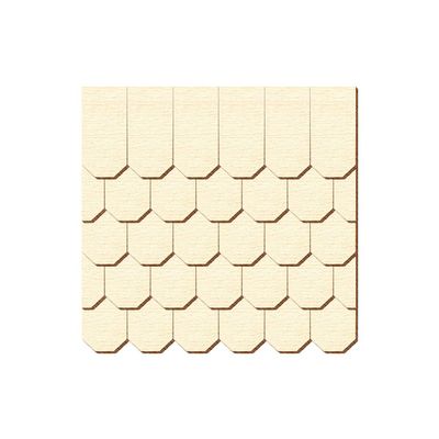 Plywood Shingles - Honeycomb Shape - Size and Quantity Options, 15 x 7.5 mm, Pack of 100
