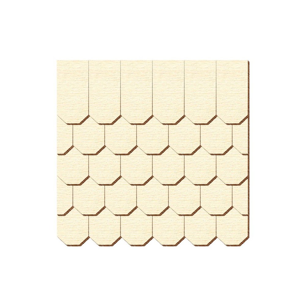 Plywood Shingles - Honeycomb Shape - Size and Quantity Options, 15 x 7.5 mm, Pack of 100