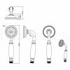 PaulGurkes Nostalgic Handheld Showerhead, Chrome-Plated Solid Brass, Ceramic Handle view 3