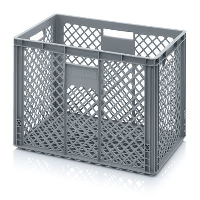 Auer Packaging Perforated Euro Container 60 x 40 x 42 cm, Silver Gray