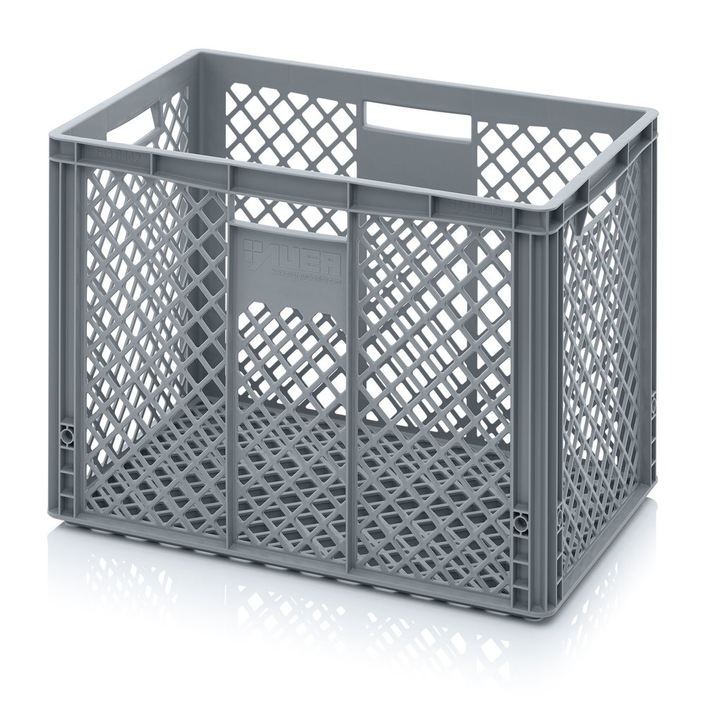 Auer Packaging Perforated Euro Container 60 x 40 x 42 cm, Silver Gray